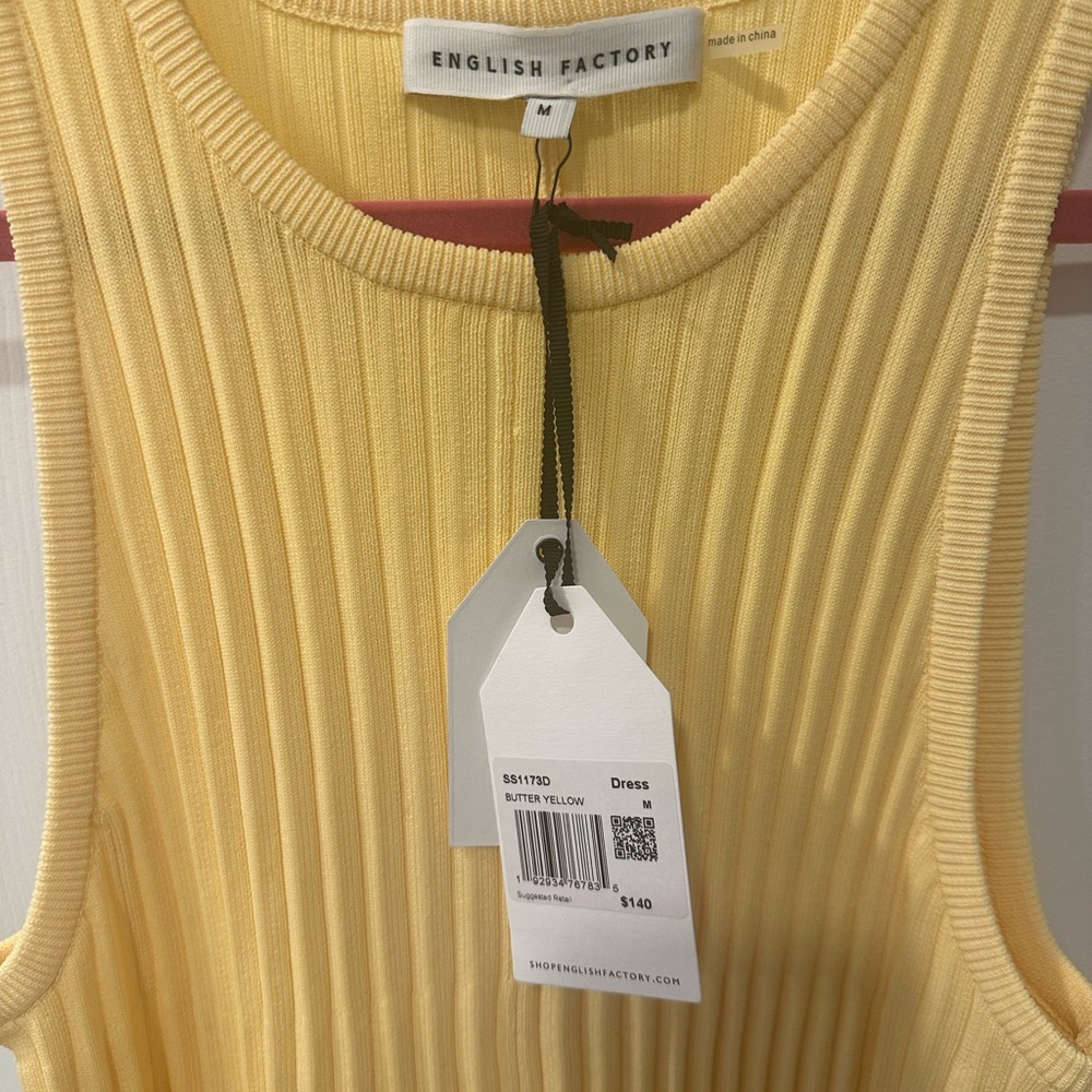 English Factory Yellow Ribbed Sleeveless Maxi Dress - Picture 2 of 6